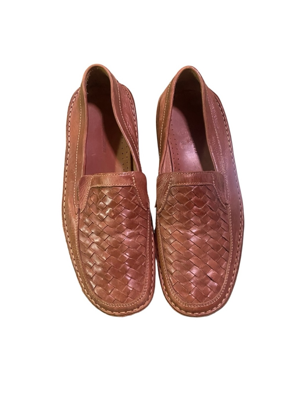 Johnston & Murphy Woven Leather Slip-On Loafers - Brown